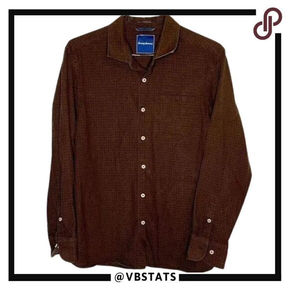 Large Tommy Bahama Chocolate Silk Blend LS Shirt in size Large - Picture 1 of 4
